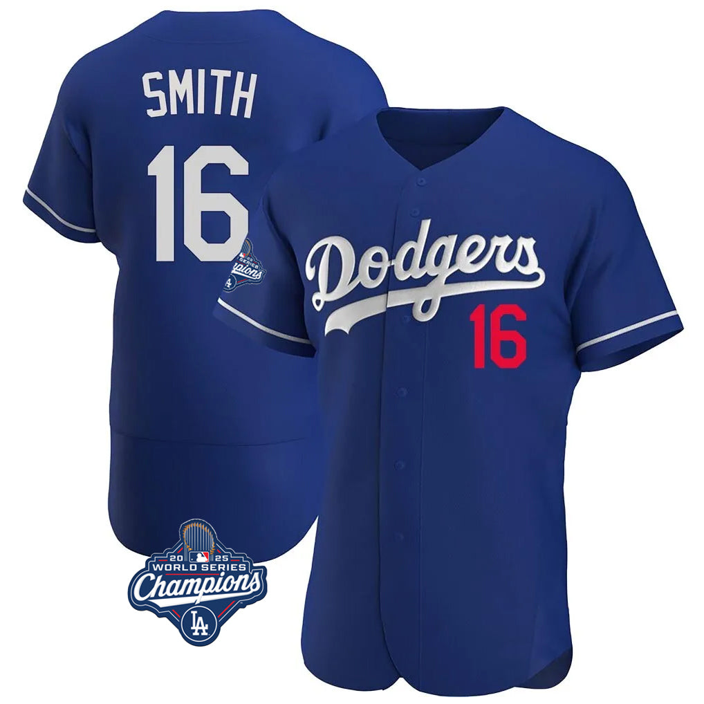 Vanessashop LA.Dodgers #16 Will Smith Player Royal World Series Meet Limited Elite Home Stitched Jerseys