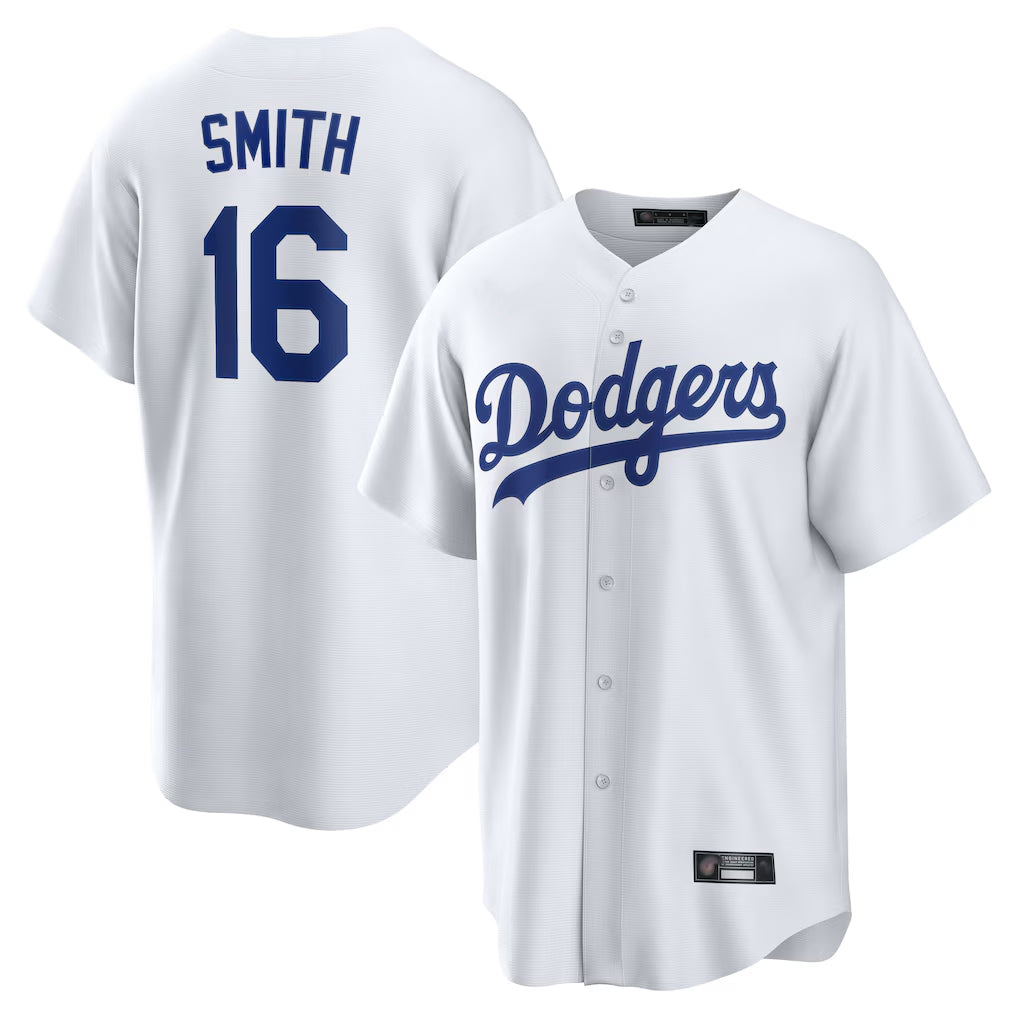 Vanessashop LA.Dodgers #16 Will Smith Player White Game Home Stitched Jerseys