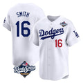 Vanessashop LA.Dodgers #16 Will Smith Player White World Series Limited Home Stitched Jerseys
