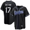 Vanessashop LA.Dodgers #17 Shohei Ohtani Player Black Carbon Limited Home Stitched Jerseys
