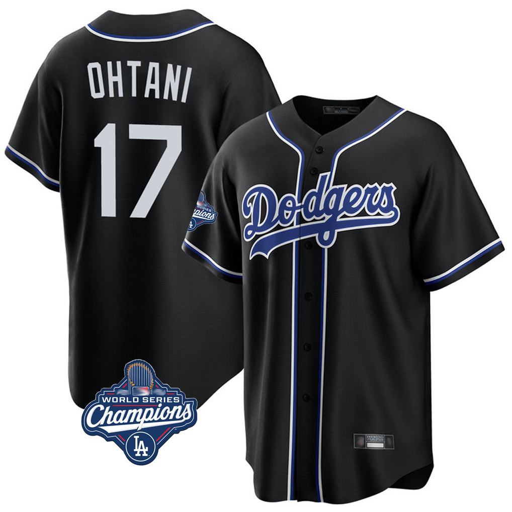 Vanessashop LA.Dodgers #17 Shohei Ohtani Player Black World Series Meet Carbon Limited Home Stitched Jerseys