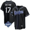 Vanessashop LA.Dodgers #17 Shohei Ohtani Player Black World Series Meet Carbon Limited Home Stitched Jerseys