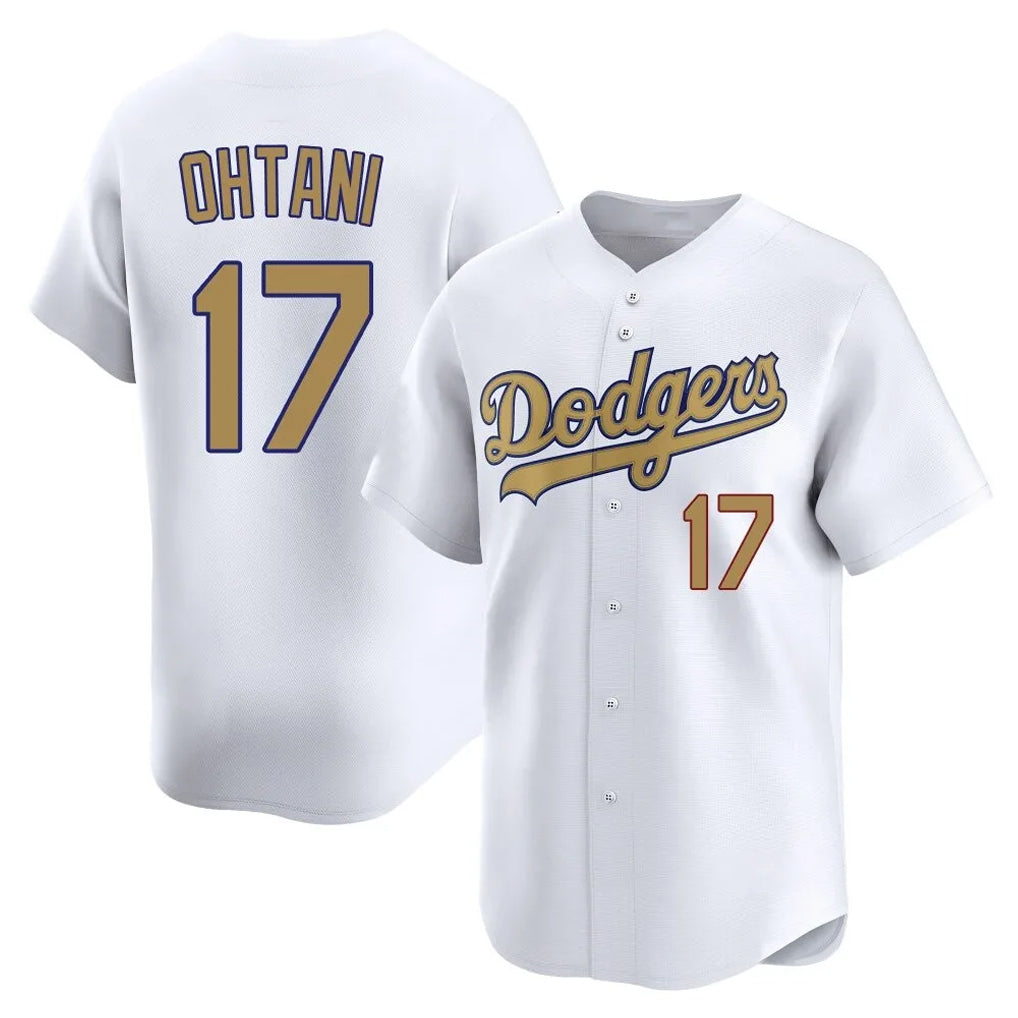 Vanessashop LA.Dodgers #17 Shohei Ohtani Player Gold Collection Limited Home Stitched Jerseys