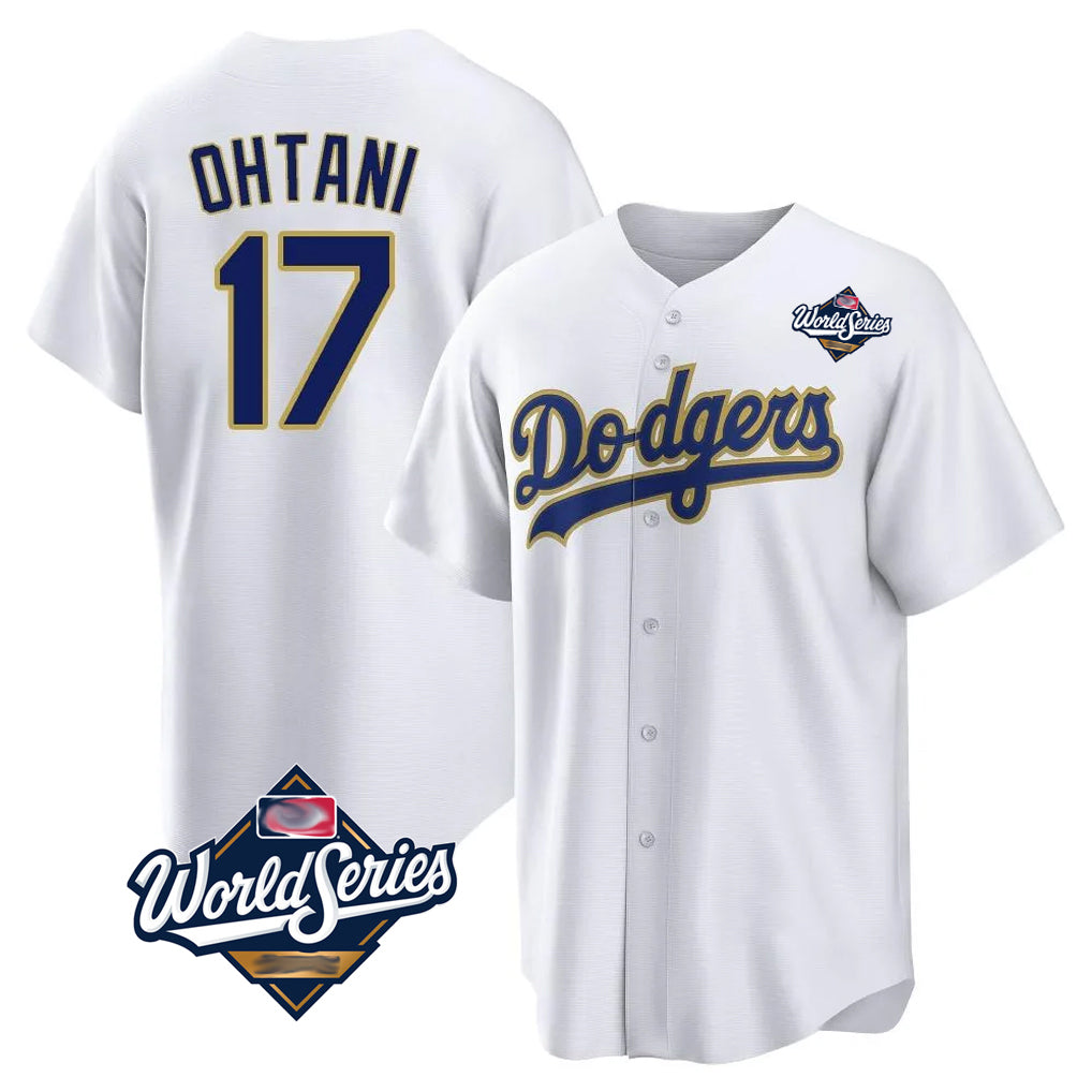 Vanessashop LA.Dodgers #17 Shohei Ohtani Player Gold White World Series 2026 Collection Stadium Game Stitched Jerseys