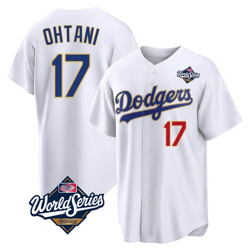 Vanessashop LA.Dodgers #17 Shohei Ohtani Player Gold White World Series 2026 Collection Stadium Limited Stitched Jerseys