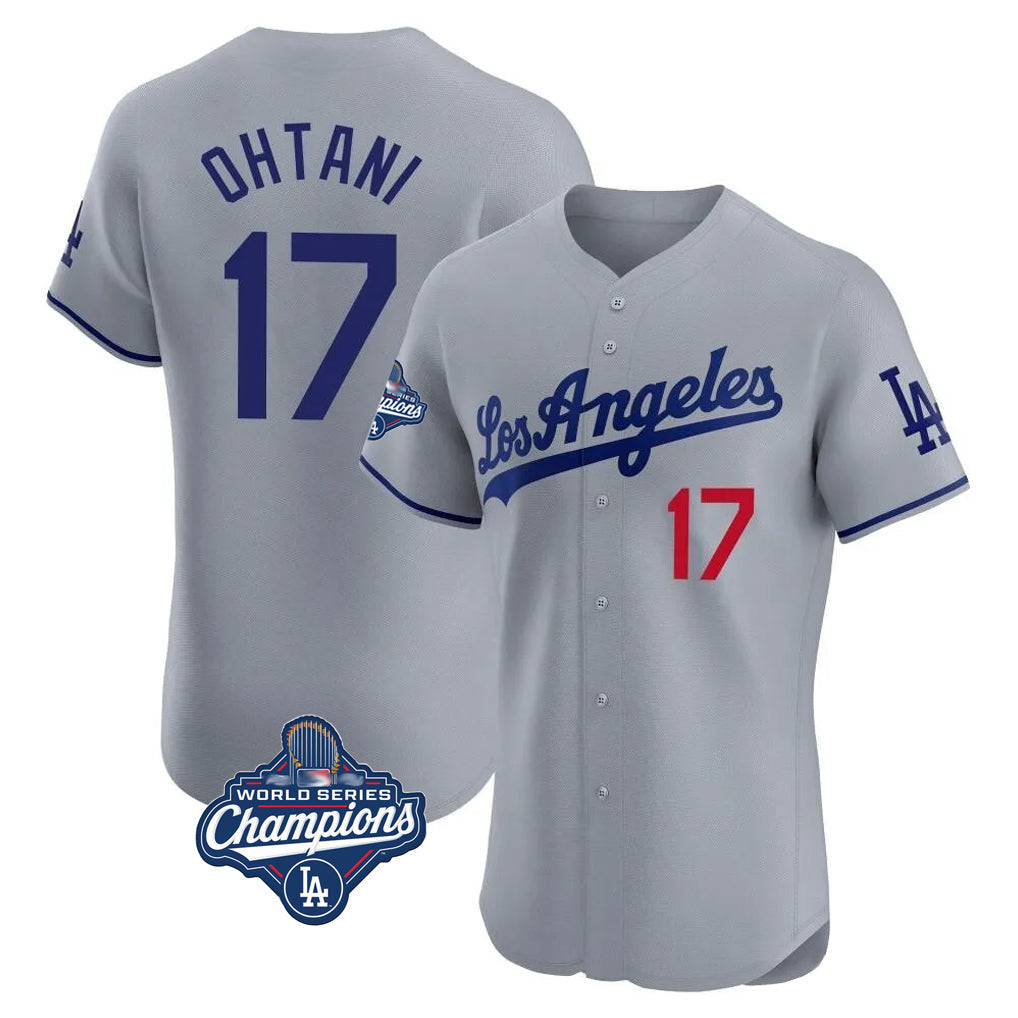 Vanessashop LA.Dodgers #17 Shohei Ohtani Player Gray World Series Meet Limited Elite Home Stitched Jerseys