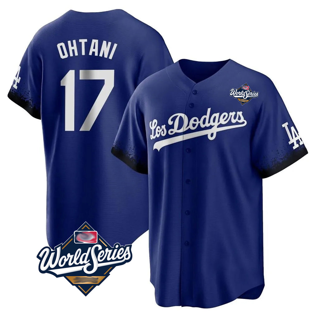 Vanessashop LA.Dodgers #17 Shohei Ohtani Player Royal World Series City Connect Home Game Stitched Jerseys