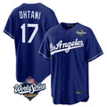 Vanessashop LA.Dodgers #17 Shohei Ohtani Player Royal World Series Game Stitched Jerseys