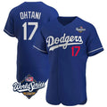 Vanessashop LA.Dodgers #17 Shohei Ohtani Player Royal World Series Limited Elite Home Stitched Jerseys