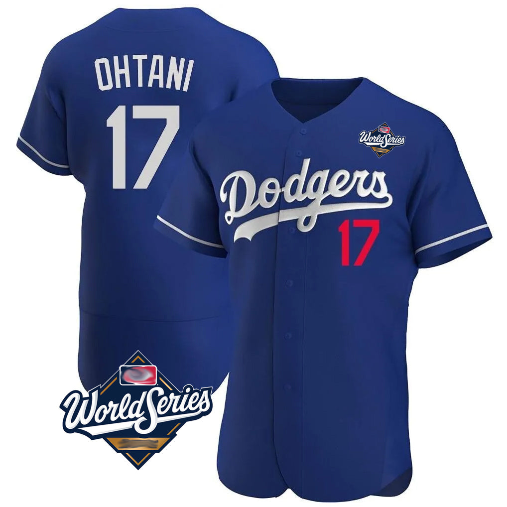 Vanessashop LA.Dodgers #17 Shohei Ohtani Player Royal World Series Limited Elite Home Stitched Jerseys
