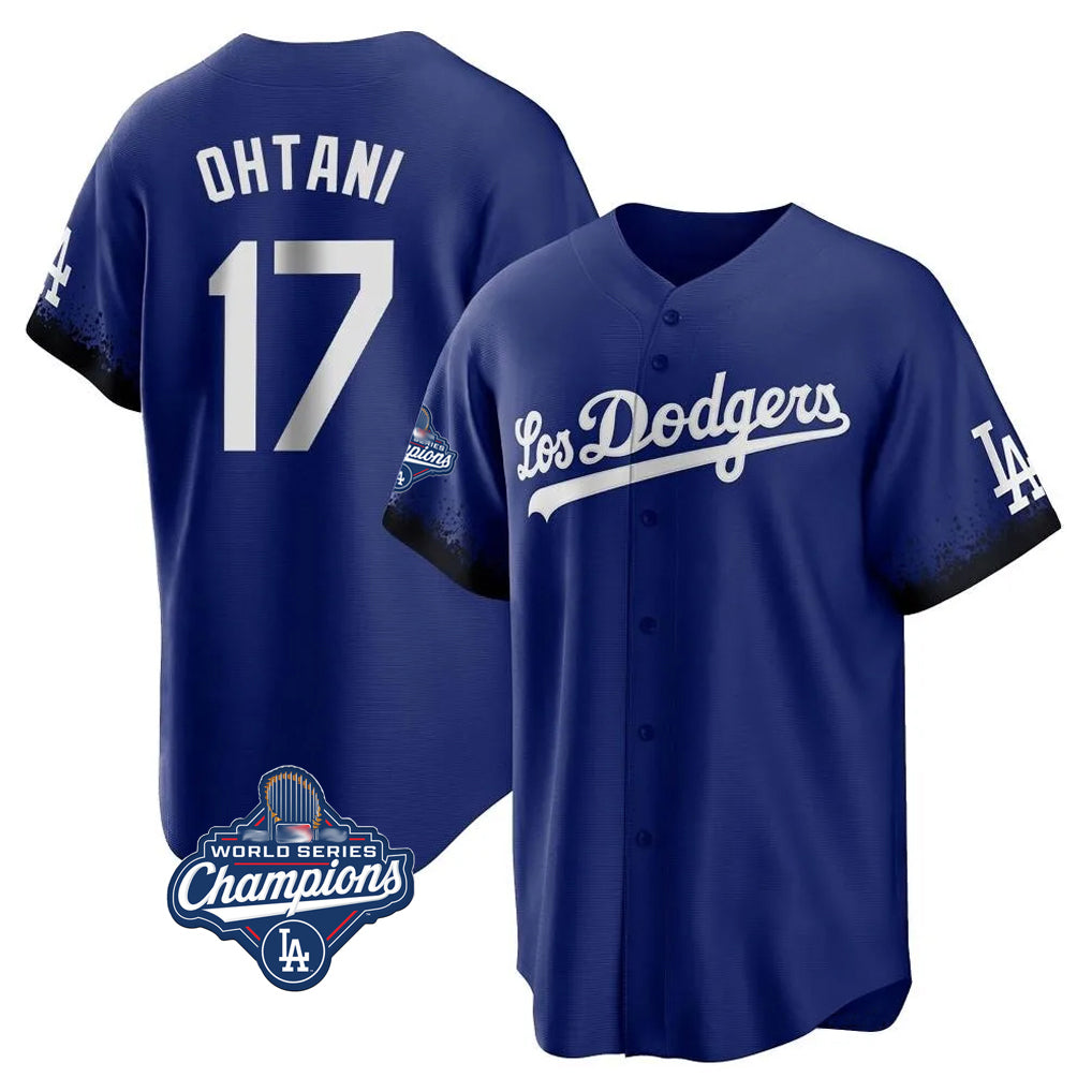 Vanessashop LA.Dodgers #17 Shohei Ohtani Player Royal World Series Meet City Connect Home Game Stitched Jerseys