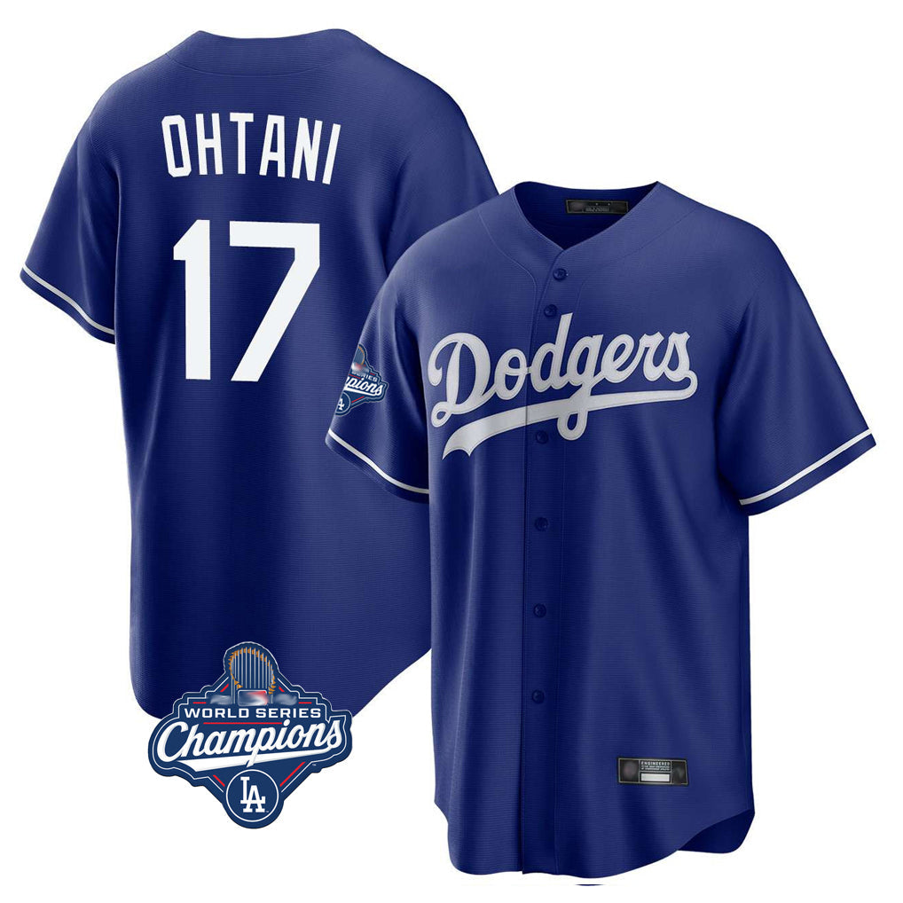Vanessashop LA.Dodgers #17 Shohei Ohtani Player Royal World Series Meet Home Game Stitched Jerseys