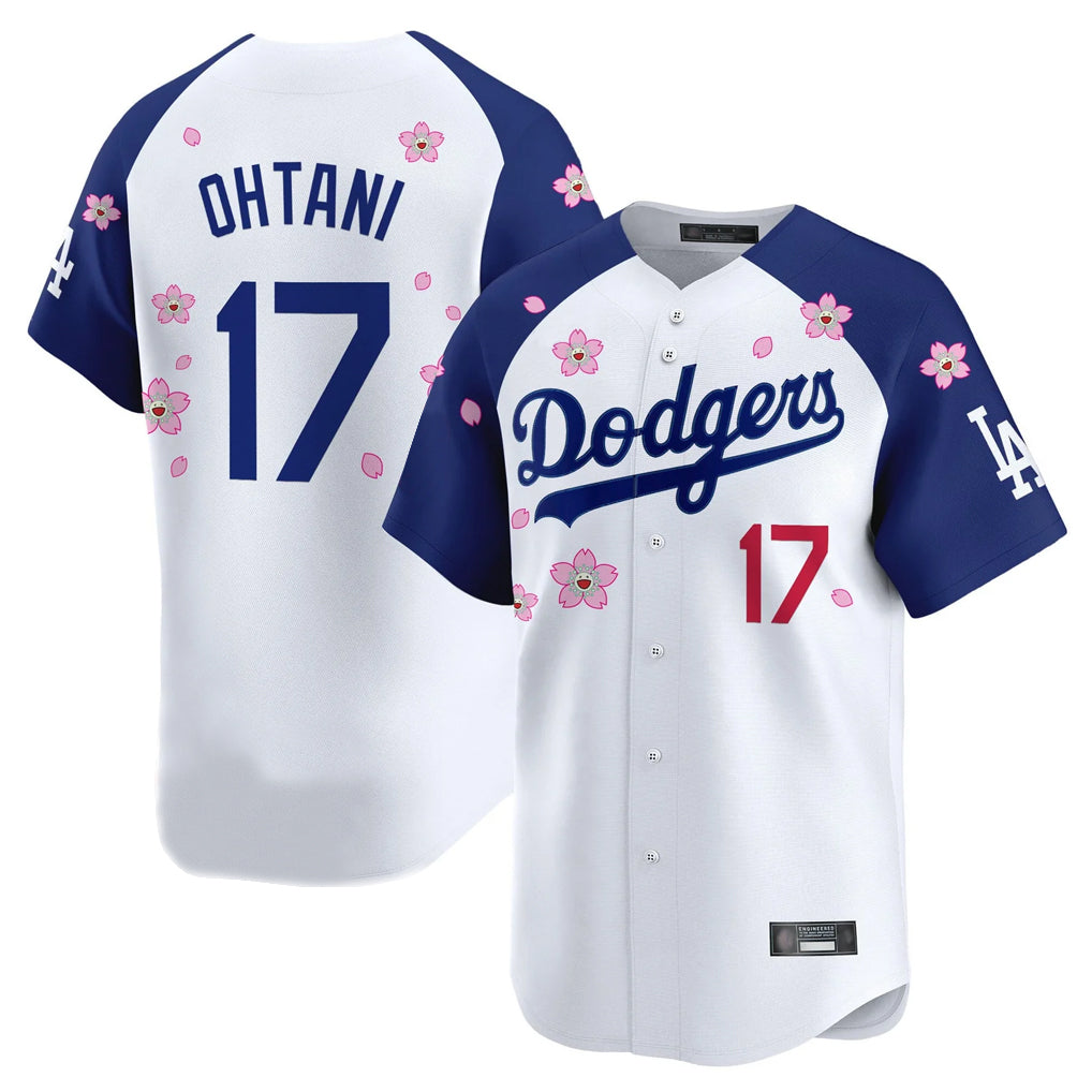Vanessashop LA.Dodgers #17 Shohei Ohtani Player White-Royal Tokyo Series Vapor Premier Limited Stitched Jerseys