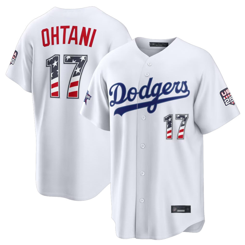 Vanessashop LA.Dodgers #17 Shohei Ohtani Player White 2026 All-Star Edition Stars & Stripes Home Game Stitched Jerseys