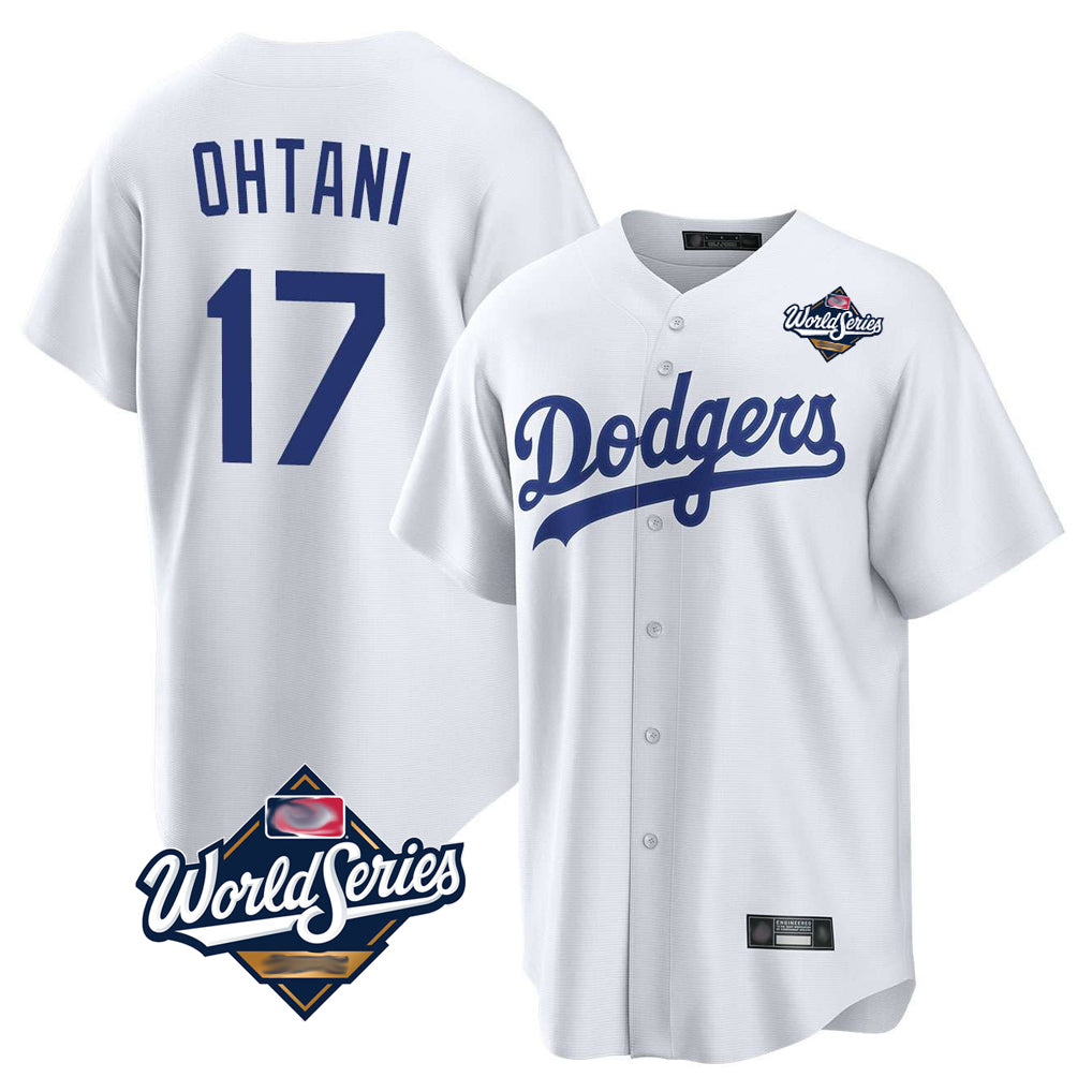 Vanessashop LA.Dodgers #17 Shohei Ohtani Player White World Series Game Home Stitched Jerseys
