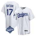 Vanessashop LA.Dodgers #17 Shohei Ohtani Player White World Series Meet Game Home Stitched Jerseys
