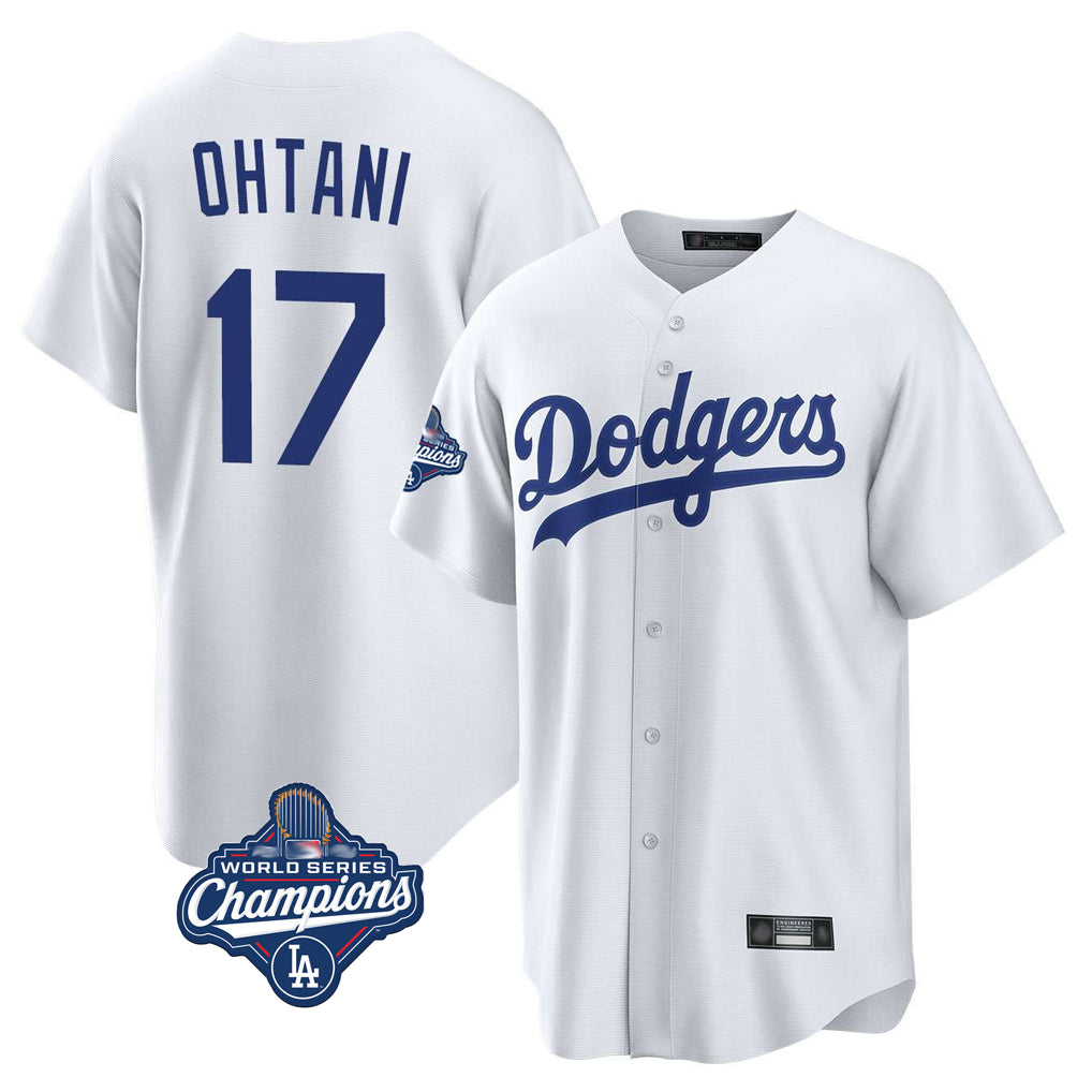 Vanessashop LA.Dodgers #17 Shohei Ohtani Player White World Series Meet Game Home Stitched Jerseys