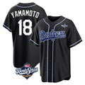 Vanessashop LA.Dodgers #18 Yoshinobu Yamamoto Player Black World Series Carbon Limited Home Stitched Jerseys