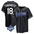 Vanessashop LA.Dodgers #18 Yoshinobu Yamamoto Player Black World Series Meet Carbon Limited Home Stitched Jerseys