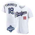 Vanessashop LA.Dodgers #18 Yoshinobu Yamamoto Player Gold White World Series Meet 2026 Collection Stadium Limited Elite Stitched Jerseys