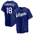 Vanessashop LA.Dodgers #18 Yoshinobu Yamamoto Player Royal Game Stitched Jerseys