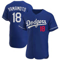 Vanessashop LA.Dodgers #18 Yoshinobu Yamamoto Player Royal Limited Elite Home Stitched Jerseys