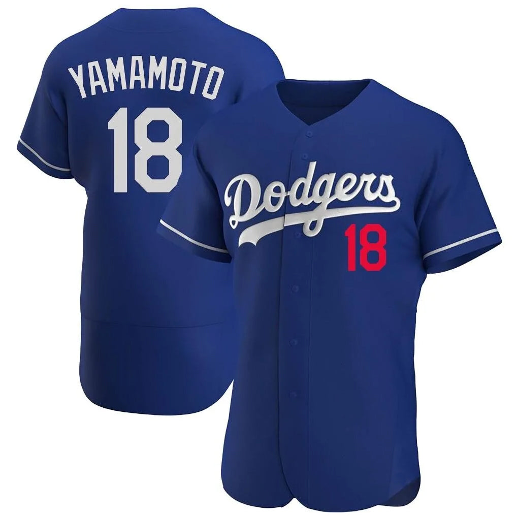 Vanessashop LA.Dodgers #18 Yoshinobu Yamamoto Player Royal Limited Elite Home Stitched Jerseys