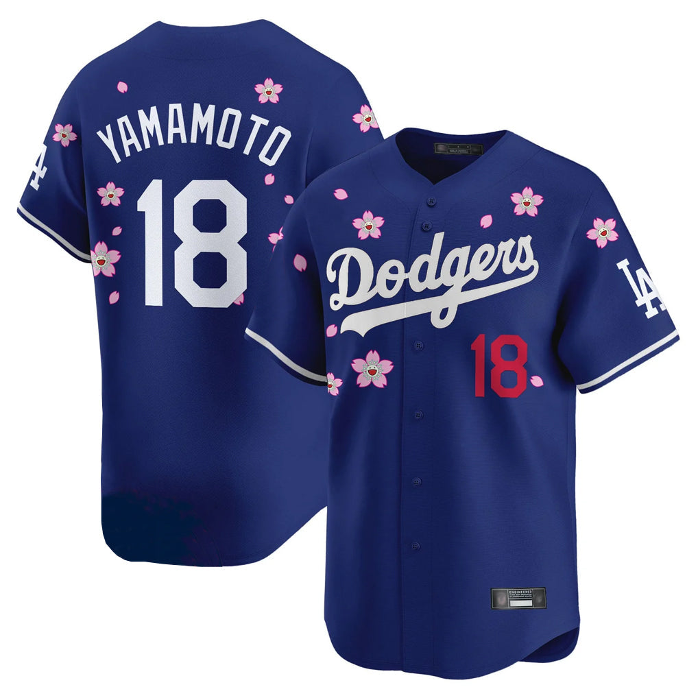 Vanessashop LA.Dodgers #18 Yoshinobu Yamamoto Player Royal Tokyo Series Vapor Premier Limited Stitched Jerseys