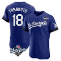 Vanessashop LA.Dodgers #18 Yoshinobu Yamamoto Player Royal World Series City Connect Elite Home Stitched Jerseys