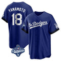 Vanessashop LA.Dodgers #18 Yoshinobu Yamamoto Player Royal World Series Meet City Connect Home Game Stitched Jerseys