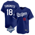 Vanessashop LA.Dodgers #18 Yoshinobu Yamamoto Player Royal World Series Meet Limited Home Stitched Jerseys