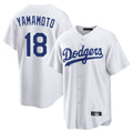 Vanessashop LA.Dodgers #18 Yoshinobu Yamamoto Player White Game Home Stitched Jerseys