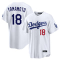 Vanessashop LA.Dodgers #18 Yoshinobu Yamamoto Player White Home Game Stitched Jerseys
