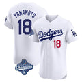 Vanessashop LA.Dodgers #18 Yoshinobu Yamamoto Player White World Series Meet Limited Elite Home Stitched Jerseys