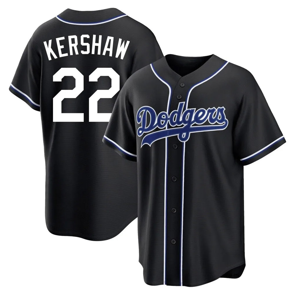 Vanessashop LA.Dodgers #22 Clayton Kershaw Player Black Carbon Limited Home Stitched Jerseys
