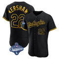 Vanessashop LA.Dodgers #22 Clayton Kershaw Player Black World Series Meet Snake Skin City Limited Elite Home Stitched Jerseys