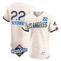 Vanessashop LA.Dodgers #22 Clayton Kershaw Player Cream World Series City Connect Limited Elite Home Stitched Jerseys