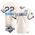 Vanessashop LA.Dodgers #22 Clayton Kershaw Player Cream World Series City Connect Limited Home Stitched Jerseys