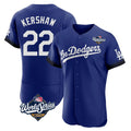 Vanessashop LA.Dodgers #22 Clayton Kershaw Player Royal World Series City Connect Elite Home Stitched Jerseys