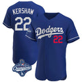 Vanessashop LA.Dodgers #22 Clayton Kershaw Player Royal World Series Meet Limited Elite Home Stitched Jerseys