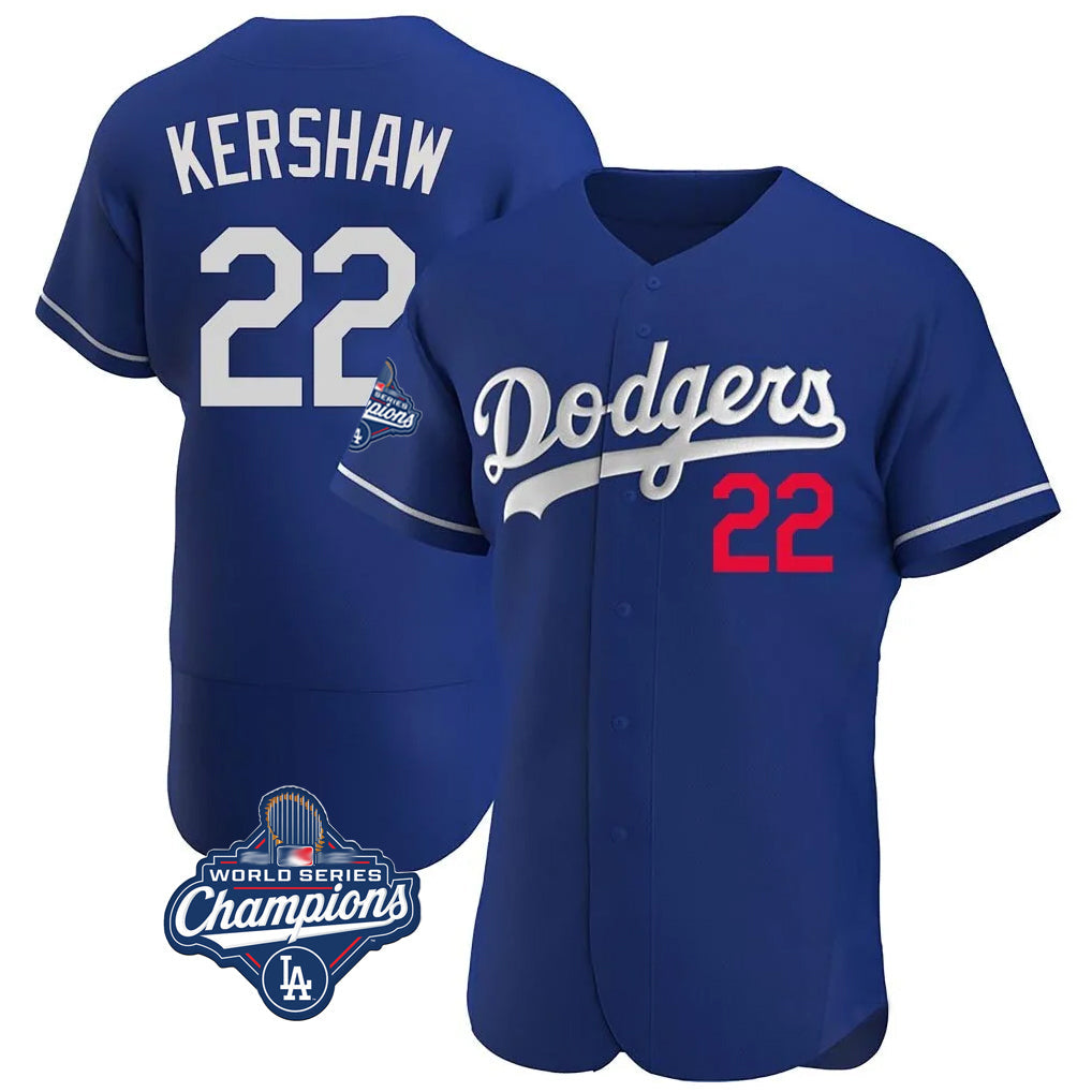 Vanessashop LA.Dodgers #22 Clayton Kershaw Player Royal World Series Meet Limited Elite Home Stitched Jerseys