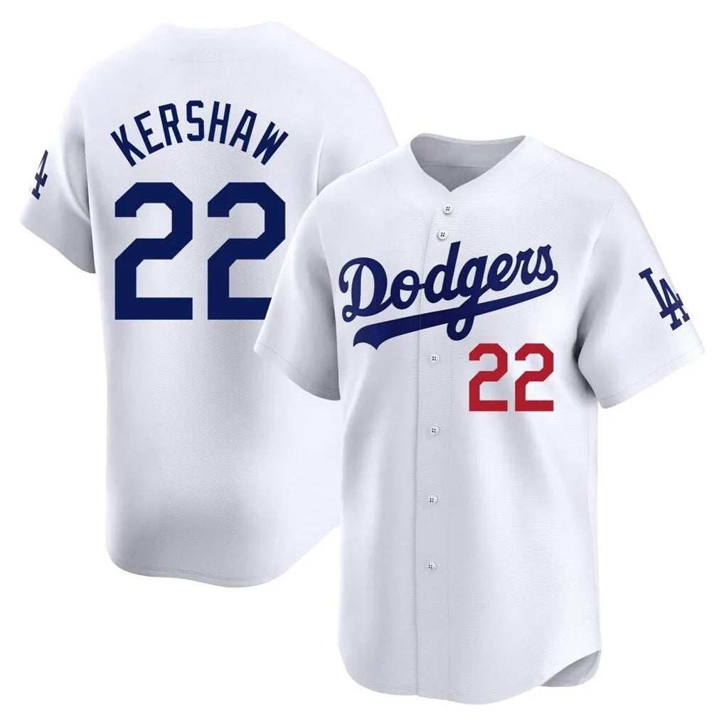 Vanessashop LA.Dodgers #22 Clayton Kershaw Player White Limited Home Stitched Jerseys
