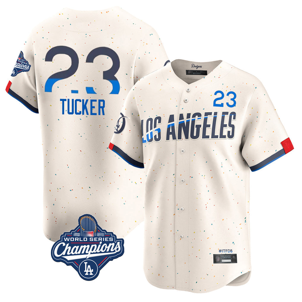 Vanessashop LA.Dodgers #23 Kyle Tucker Player Cream World Series Meet City Connect Limited Home Stitched Jerseys