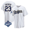 Vanessashop LA.Dodgers #23 Kyle Tucker Player Gold White World Series Meet 2026 Collection Stadium Game Stitched Jerseys