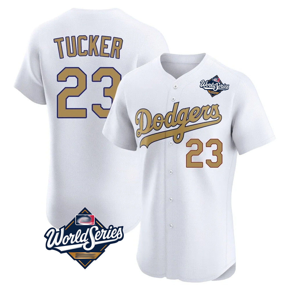 Vanessashop LA.Dodgers #23 Kyle Tucker Player Gold World Series Limited Elite Home Stitched Jerseys