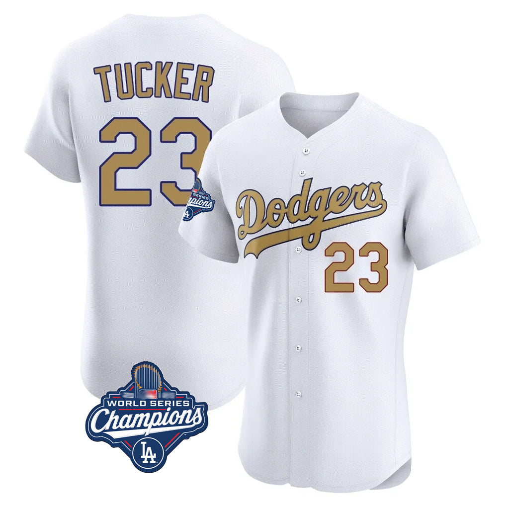 Vanessashop LA.Dodgers #23 Kyle Tucker Player Gold World Series Meet Limited Elite Home Stitched Jerseys