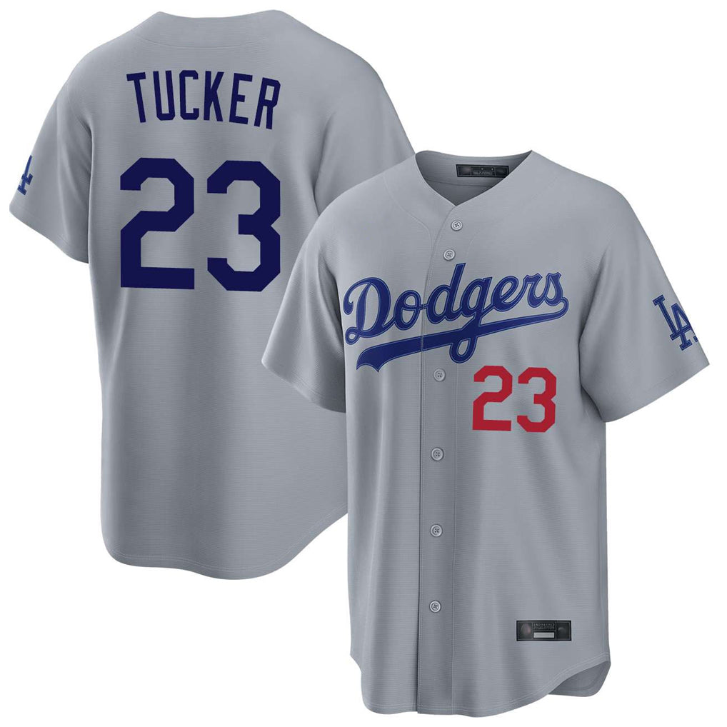 Vanessashop LA.Dodgers #23 Kyle Tucker Player Gray Game Home Stitched Jerseys