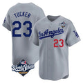 Vanessashop LA.Dodgers #23 Kyle Tucker Player Gray World Series Limited Home Stitched Jerseys