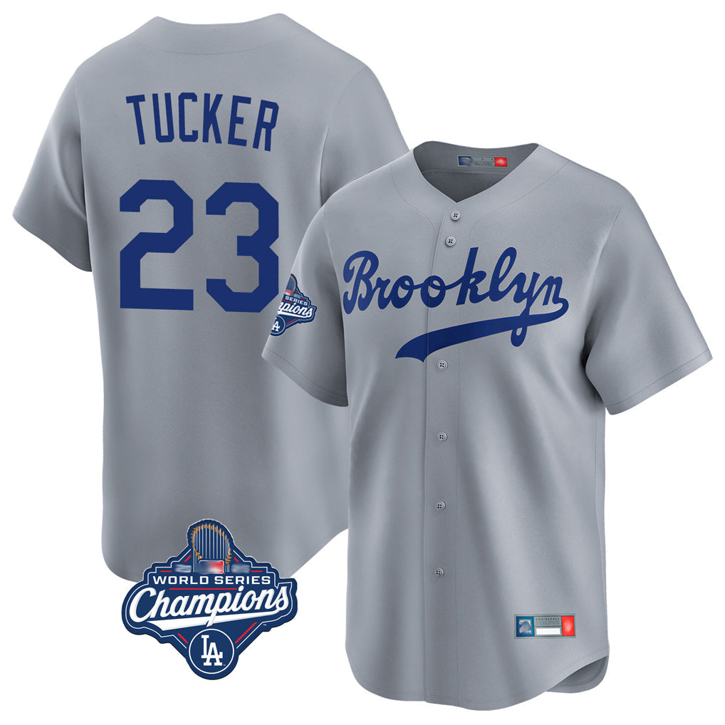 Vanessashop LA.Dodgers #23 Kyle Tucker Player Gray World Series Meet Game Limited Home Stitched Jerseys