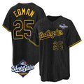 Vanessashop LA.Dodgers #25 Tommy Edman Player Black World Series Snake Skin City Game Home All Stitched Jerseys